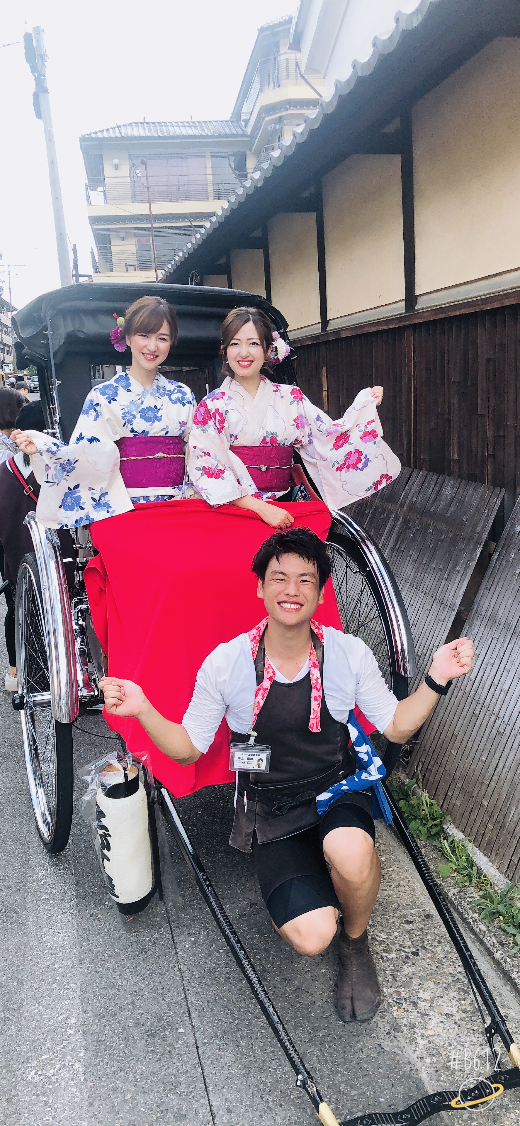 浴衣を着て人力車(*^^*)