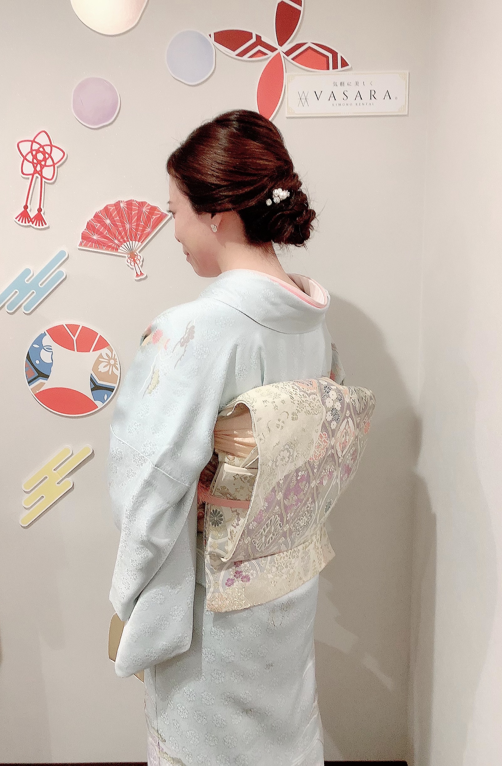 訪問着でお誕生日会、素敵です！(๑･̑◡･̑๑)