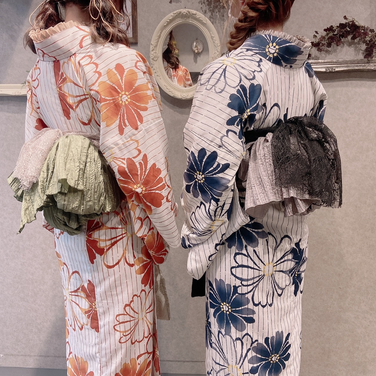 レトロ浴衣で秋コーデ