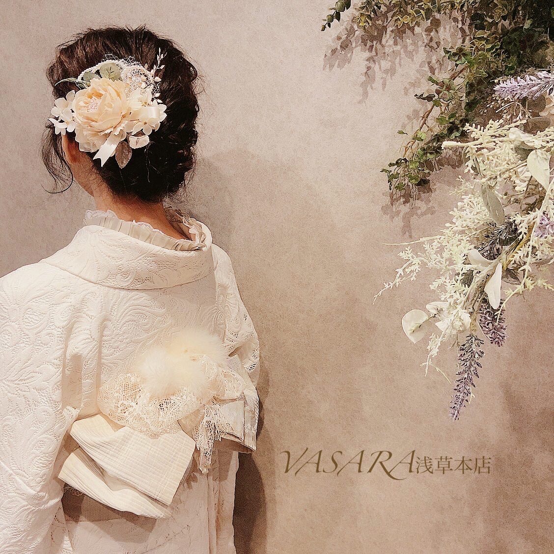 レースの二尺袖で華やかに♡
