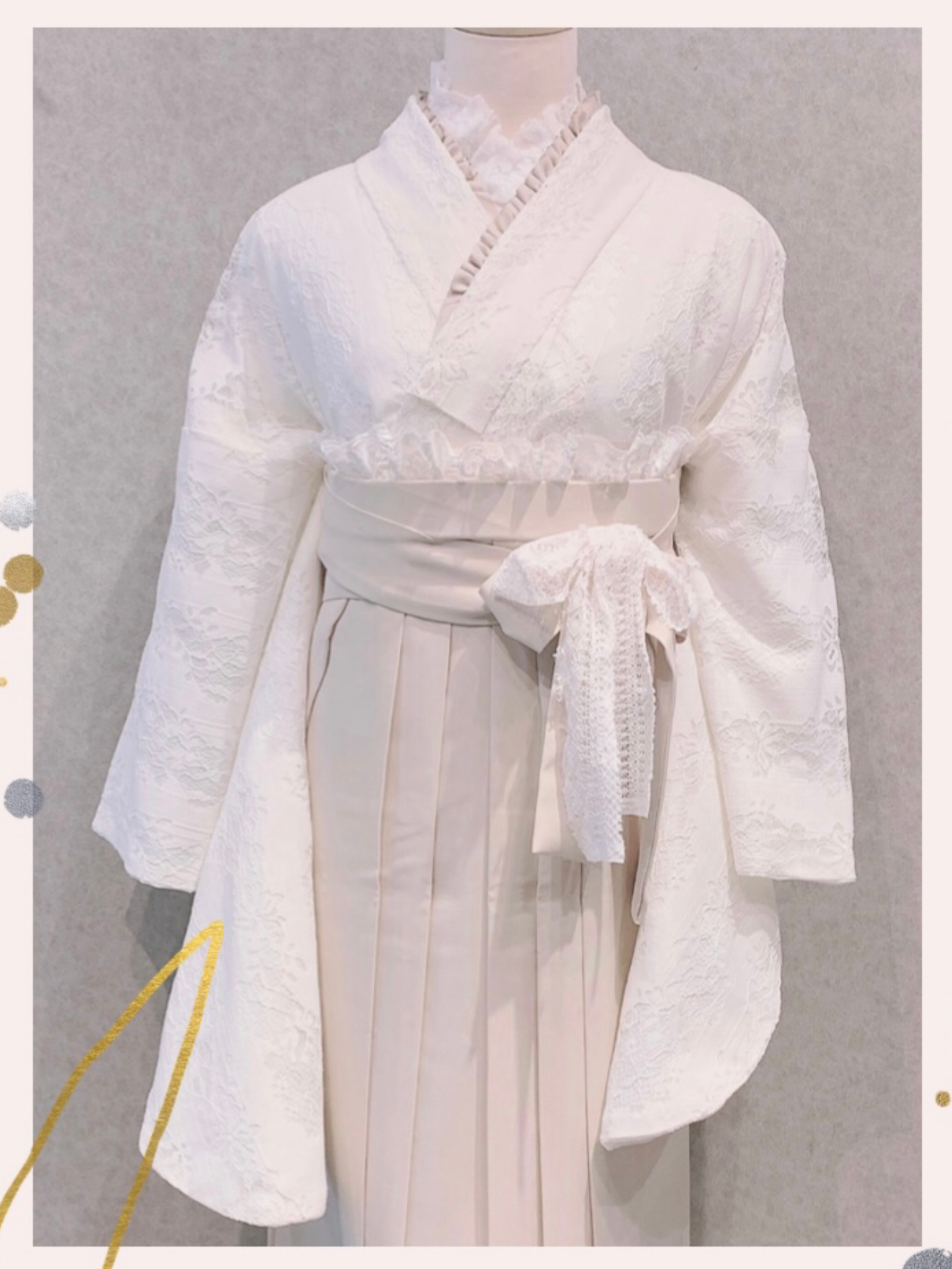 袴にレース着物で可愛く♡