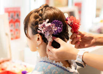 快適な店内で本格ヘアセット