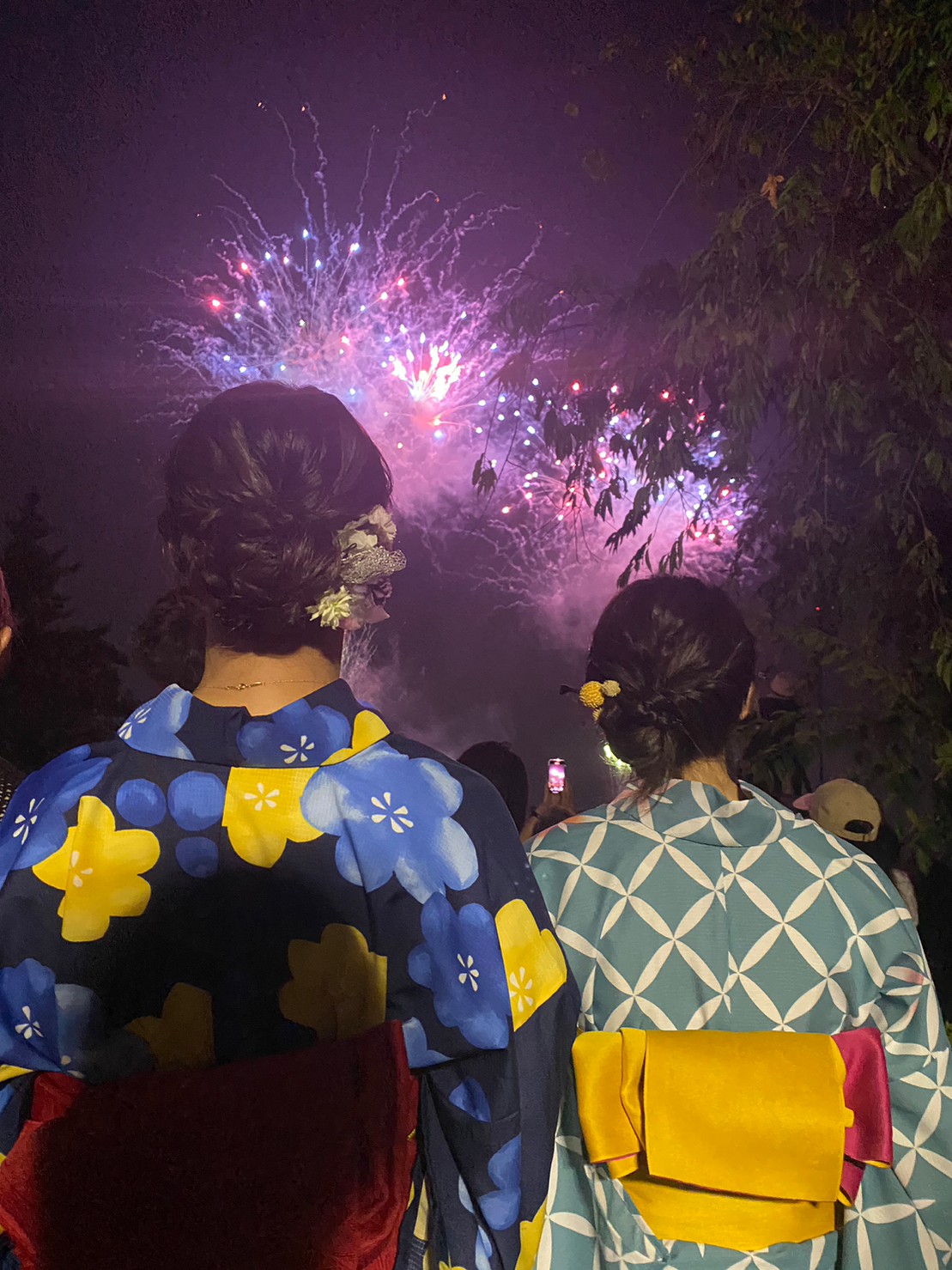 浴衣で花火♡